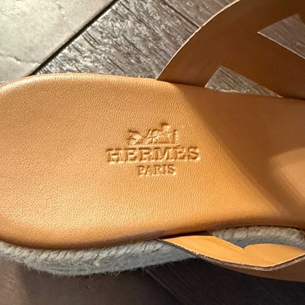 HERMES Ithea 30 Espadrille Wedge Sandals, - Size 39 (Fits like a US Women’s 8.5) - Picture 3 of 6